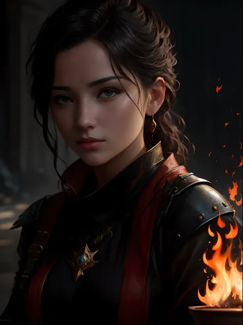 ((flame)), modelshoot style, (extremely detailed CG unity 8k wallpaper), full shot body photo of the most beautiful artwork in the world, beautiful women, professional majestic oil painting by Ed Blinkey, Atey Ghailan, Studio Ghibli, by Jeremy Mann, Greg M...