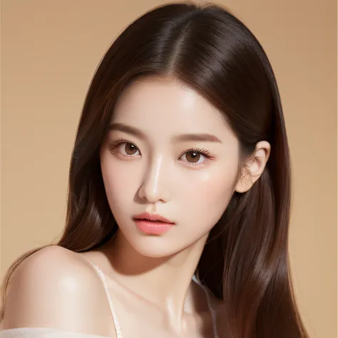 featuring confident and radiant women、generate ai art inspired by korean cosmetics advertising。displayed up to chest level、her p...