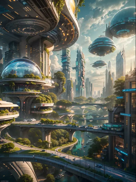 (best quality,4k,8k,highres,masterpiece:1.2),ultra-detailed,(realistic,photorealistic,photo-realistic:1.37),futuristic floating city,futuristic technology,city on a gigantic high-tech flat platform,airship,floating in the sky,futuristic city,small airship ...