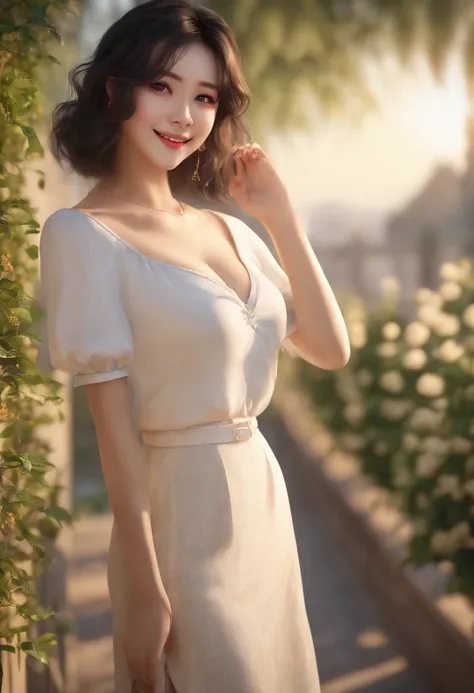 Masterpiece,Best quality,offcial art,Extremely detailed Cg Unity 8K wallpaper,1girll, Love students,pretty,An extremely delicate and beautiful,超高分辨率, (Photorealistic:1.4), ,Golden hour lighting,,(Upper body), (platinum short hair:0.8), ((Puffy eyes)), view...