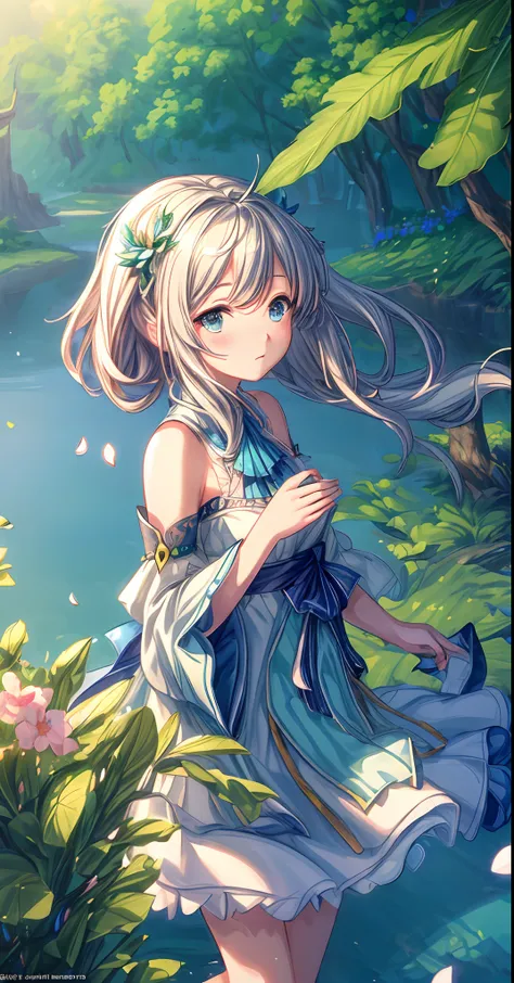 Masterpiece, best quality, (very detailed CG unity 8k wallpaper) (best quality), (best illustration), (best shadows) Nature&#39, blue sea,delicate leaves petals of various colors falling in the air light Tracking, super detailed --v6