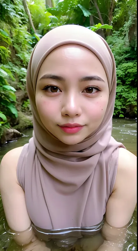 (2 young malay girls:1.3), malay face,(naked:1.3), (hijab:1.4), beautiful breasts, (details of a very beautiful face), wear past...