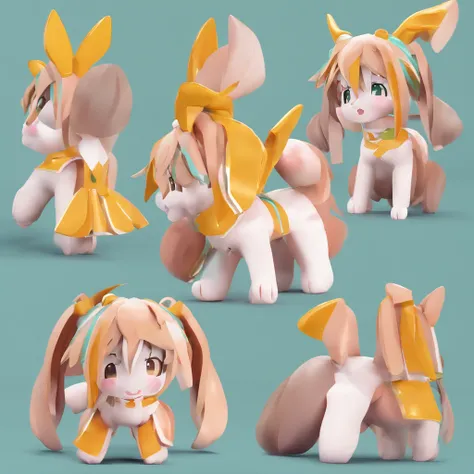 hatsune miku, anime figure, dog ears, dog tail, cute clothes, anime figure