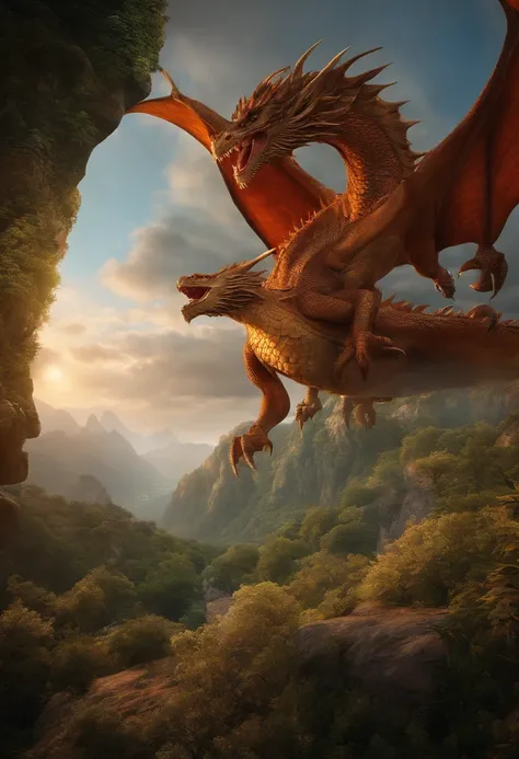 Stellen Sie sich eine Welt vor, in der Drachen die Oberhand haben, Umgestaltung der Landschaft, 8k ultra