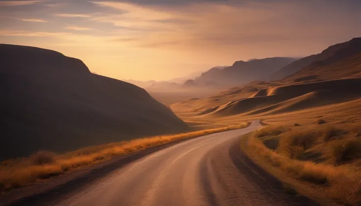 It opens with a deserted and dusty road in the scenery.