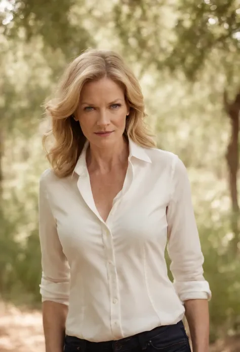 en chemise blanche debout dans un parc, Bilal Kuytul, Conception du logo, Anna Gunn the actress of Breaking Bad