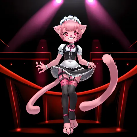 downy furry,Little girl,loli,PINK hair,short hair ,PINK CATt eye, pink downy furry skin,PINK CAT ears, pink furry hand,PINK CAT tail,a strip of furry cat tail,furry CAT legs,furry CAT foot,furry face, furry torso,furry navel,furry lips,furry cat mouth,good...