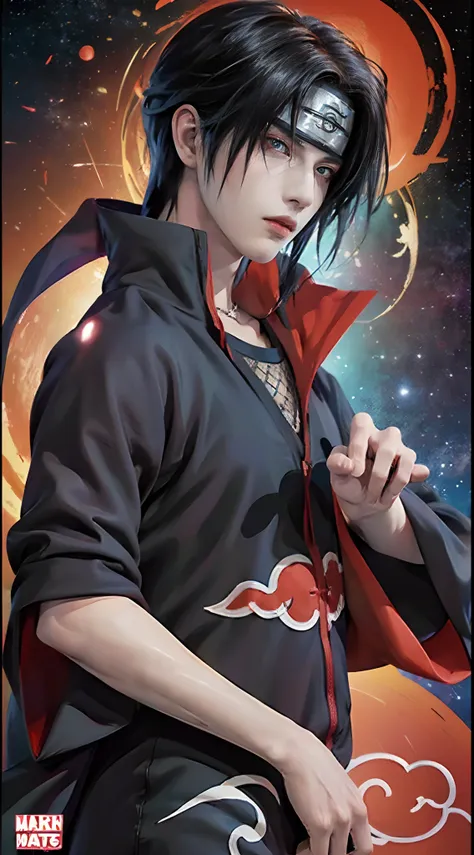 ((4k works))、​masterpiece、（top-quality)、((high-level image quality))、((one manly boy))、slim body、((date cosplay))、((uchiha itach...