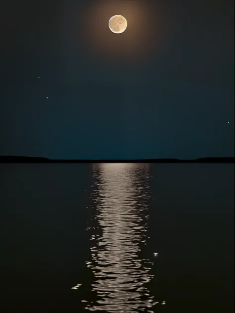 View of the full moon on the water in Araved, moon reflecting on the water, the moon reflects in the water, big moon above the water, reflection of the moon, float under moon light at night, at night with full moon, at night with moon light, moonlit nights...