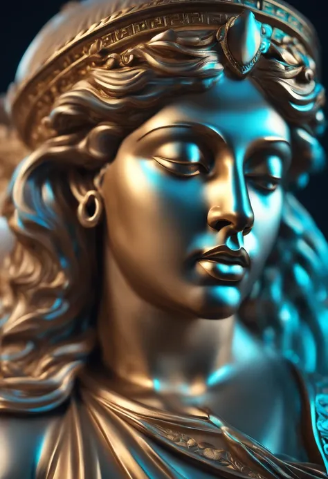 /imagine prompt: Illustration of a female Greek statue for a sticker with a holographic background, em negrito estilo de contorno, bordas irregulares, Lixo, sombreamento claro --v 5.2