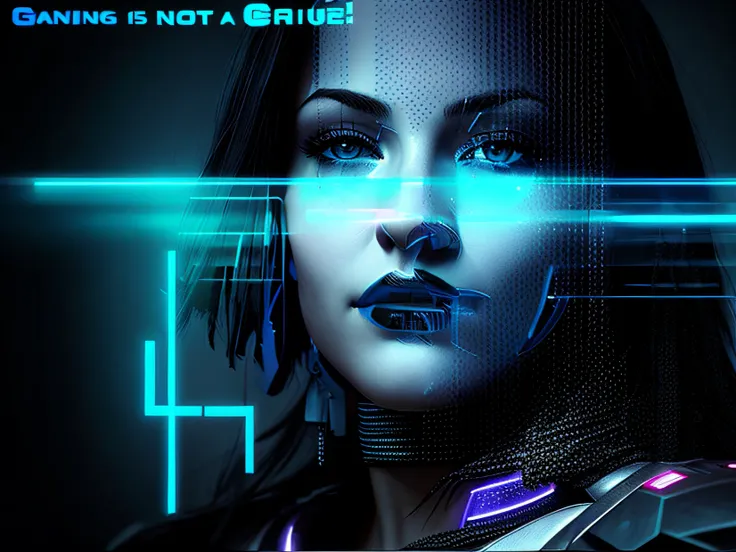 Il y a une femme avec un visage bleu et un fond noir, Cybernetic wallpaper, Cyberpunk))), inspired by Leng Mei, Cyberpunk))))), Digital Art - n 5, autre, hyperrealistic n- 4, System Shock 2, Belle femme neuromancien, Jeune femme glitched, Noir parfait, Por...