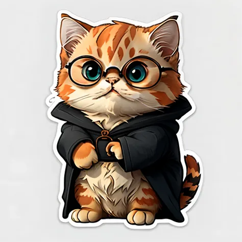 Chubby orange cat cosplay cute cartoon sticker for Harry Potter