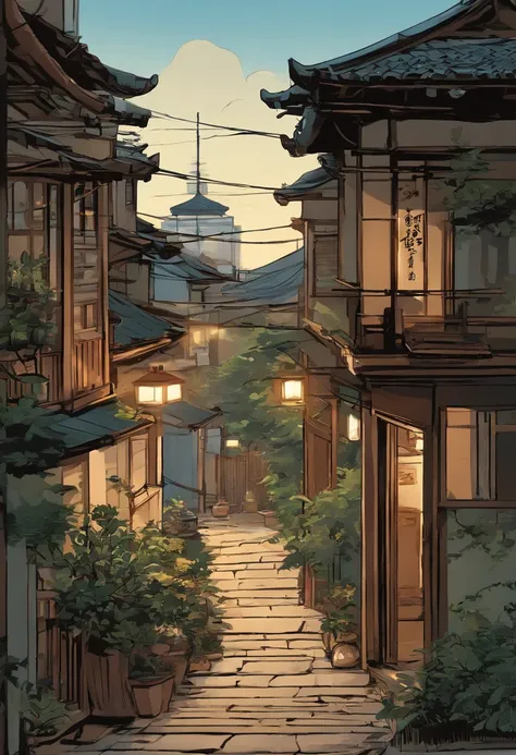 comic strip，Hong Kong comic book style，Fengyun comic style，（（（Comic storyboard））），Two-dimensional picture，Estilo de Makoto Shinkai，Makoto Shinkai manga art，teens girl，The narrow streets of the town，starrysky，vibrant with colors，super-fine，Smooth lines，high...