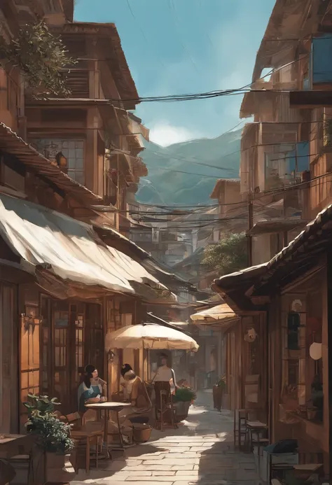 comic strip，Hong Kong comic book style，Fengyun comic style，（（（Comic storyboard））），Two-dimensional picture，Estilo de Makoto Shinkai，Makoto Shinkai manga art，teens girl，The narrow streets of the town，starrysky，vibrant with colors，Hyper-realistic，Ultra photo ...