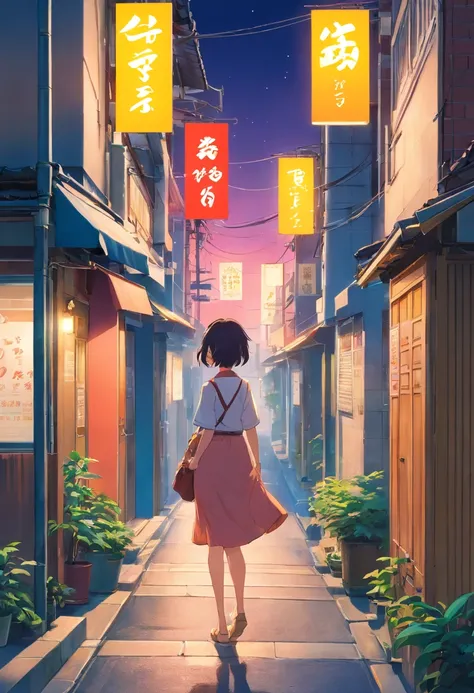 comic strip，Hong Kong comic book style，Fengyun comic style，（（（Comic storyboard））），Two-dimensional picture，Estilo de Makoto Shinkai，Makoto Shinkai manga art，teens girl，The narrow streets of the town，starrysky，vibrant with colors，Hyper-realistic，Ultra photo ...