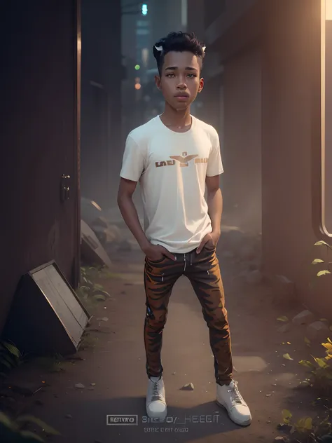 Boy with tiger futuristic background realistic face 8k ultra high detail