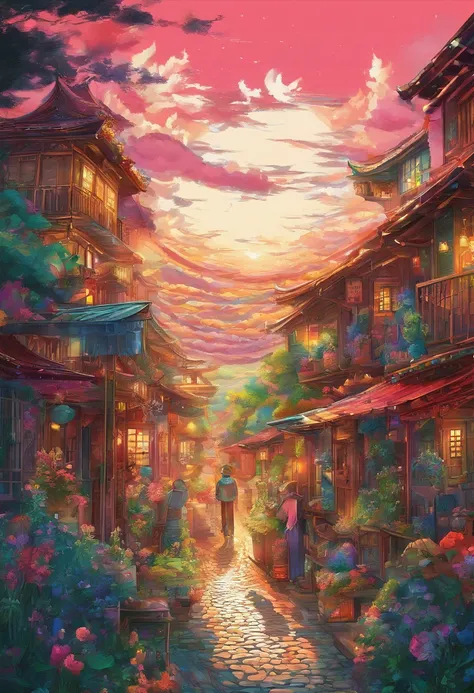 （（（Cartoon Split））），（（（Comic storyboard））），Two-dimensional picture，Estilo de Makoto Shinkai，Makoto Shinkai manga art，teens girl，The narrow streets of the town，starrysky，vibrant with colors，Hyper-realistic，Ultra photo realsisim，super-fine，Smooth lines，high ...