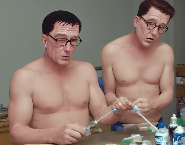 Hank hill from king of the hill doing heroine.