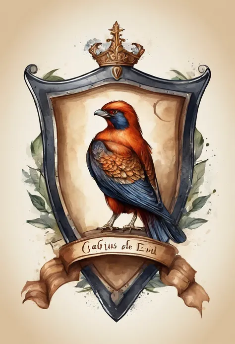 Logo of a Gaius bird in the form of a shield, com as letras R e G escritas no escudo