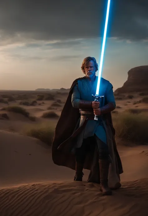 Luke Skywalker como um guerreiro espartano, Pulando no ar, a neon blue lightsaber in hand, The sky is a pale green hunter, Dying Spartans on the ground , armadura sangrenta, epics, 8k