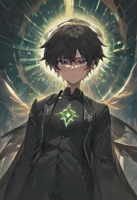 (Masterpiece, illustration, anime big breast:1.3), Anime boy, Black eyes, Long black hair, In the dark, black shirt:1.2), (Disheveled black hair:1.1), (Red eyes that glow red:1.2), (Calm expression:1.1), (Uncovered Eyes:1.1), (Strong presence:1.2), (Enigma...