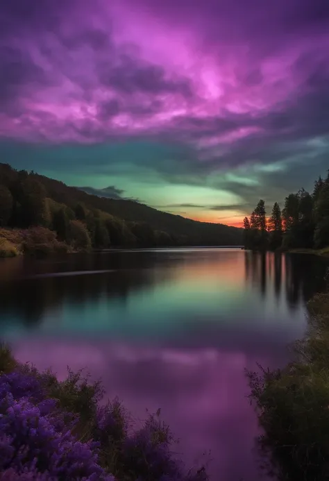 Gorgeous purple sky real life 4k