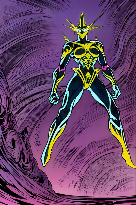 weird edgy superhero, standing, solo, full body, dark, mysterious, surreal, powerful, dramatic lighting, intense colors, comic book style, 60s,methurlant
intricate
surreal
gritty
atmospheric
cinematic
stylized
contrast
comic
eerie
cybernetic
futuristic