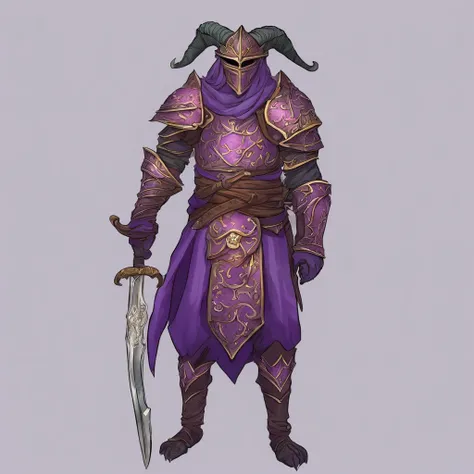 Dragonborn, usando armadura, The colors are mostly purple and silver, master part, best quality