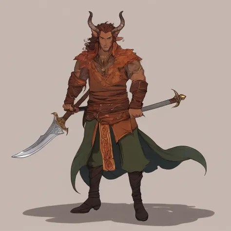 Tiefling masculino, pele roxa, usando armadura, The colors are mostly silver, segurando espada e escudo, master part, melhor qualidade