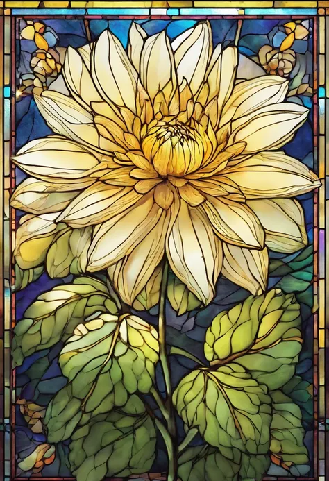 There are yellow flowers with stars in the background, a glowing delicate flower, Giant Dahlia Flower Head, Luminous flowers, Close-up of giant dahlia flower head, photorealistic detailed picture, Beautiful flowers, Drawing flowers, Yellow glowing magic, R...