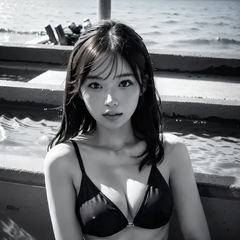 Photorealistic,Realistic,Photography,masutepiece,Best Quality,Ultra-detailed,２girl with,the beach、swim wears