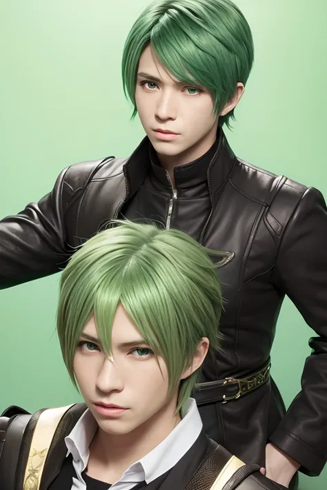 final fantasy xiv　Green hair　male people