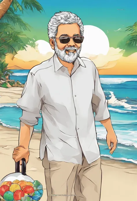 Presidente Lula do Brasil on beach