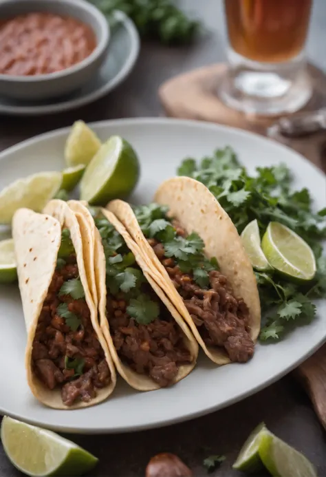 tacos de barbacoa, salsa verde ,mexicanos , sabrosa, caliente, foto promocional, detalles intrincados, hdr, kinematics, adobe lightroom, muy detallada