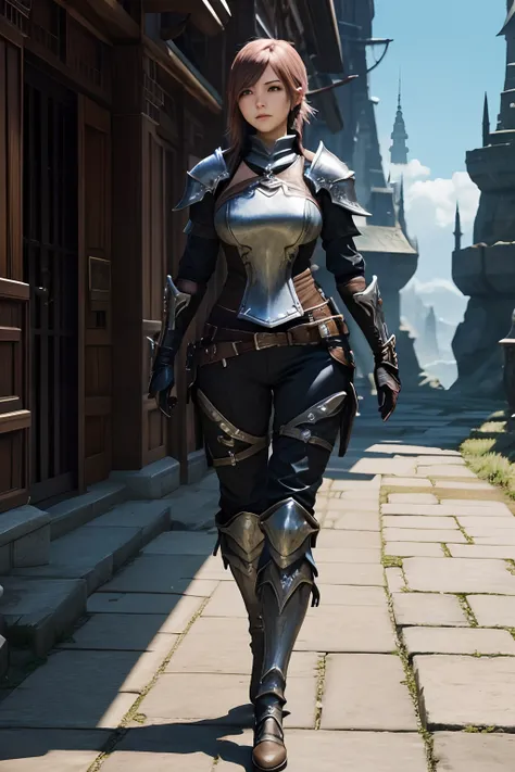 final fantasy xiv　Woman guarding her whole body　trouser　high-necked　Full body armor　No exposure