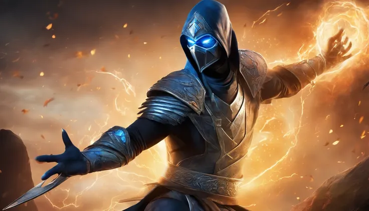 ((Subzero do mortal Kombat, ultra realistic)), (((corpo inteiro))), ((perfect hands)), atordoante, hyper realistic, octan render, surrounded by the effect of smoke and lightning, Estilo Mortal Kombat, fundo antigo, elegante, atordoante, (papel de parede), ...