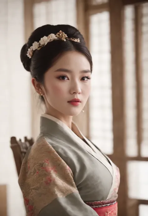 ((Best quality, 8K, Masterpiece :1.3)), Sharp focus :1.2, Korean sexy Barbie.((The kings concubine. Kingdom of Korea. with tattoos)) (Hanbok Korean traditional clothing ). Sleeping on the Bed. Nuances. Sad_mix4, 20 days,hyper realisitc:1.37),16K HD,