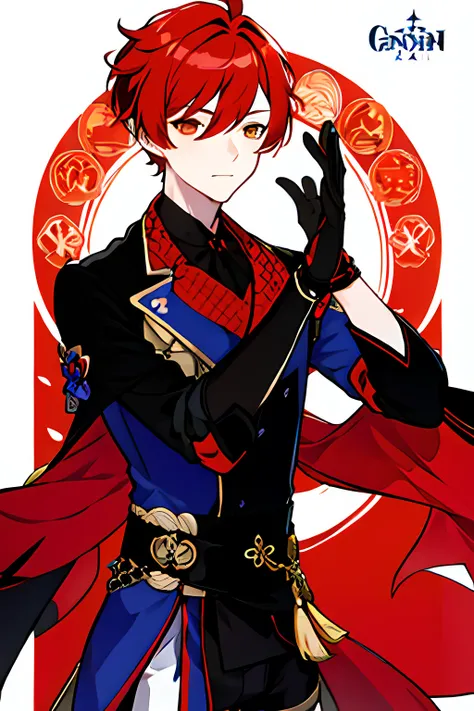 1boy, genshin oc, red hair