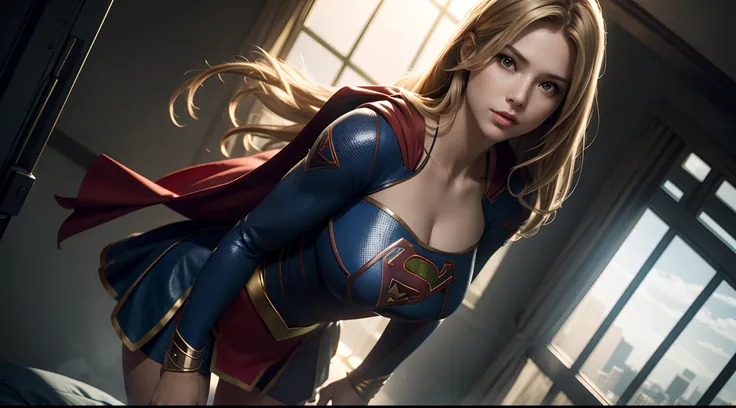 Supergirl  (really big voluminous tits)
CGI with clear focus, Photorealistic, high detail, Realistic, Masterpiece, absurdress, Best Quality, HDR, hiquality, hight resolution, Extremely detailed, 8k wallpaper, intricate details, 8K UHD, Full-HD, (foto reali...