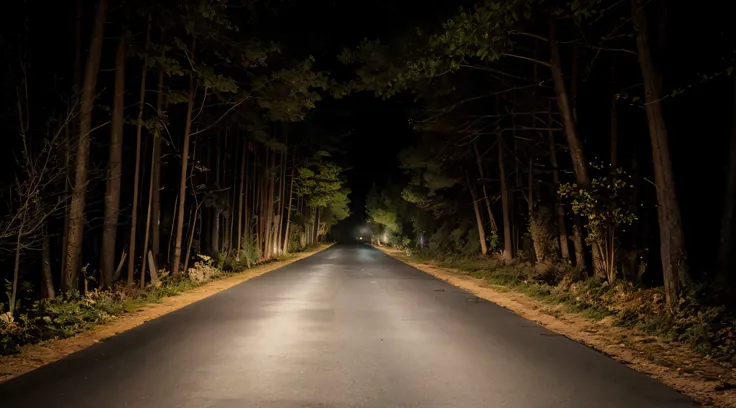 Image of a dark road at night.