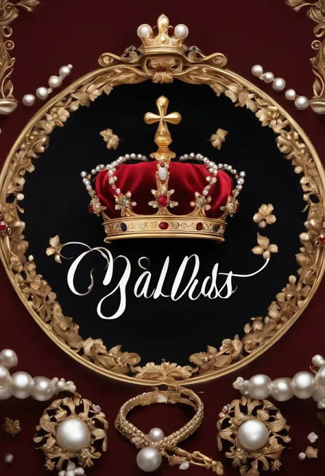 /imagine prompt: deep dark background, simplebackground，No characters，Masterpiece Crown Still Life，Golden crown+In the middle is the fancy English letter M+The red velvet fabric in the centre has white pearls spelled with M letters+Crown topped with colore...