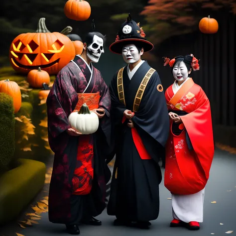 Japan couple enjoying Halloween