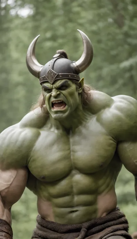 Viking + hulk Marvel super strong, muscular, ABS, 35mm lens, photography, ultra details, HDR, UHD,8K