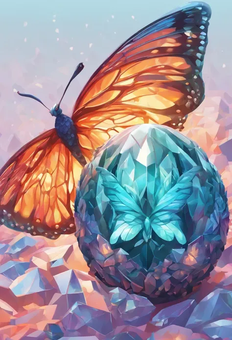 Butterfly crystalized luminescent dragon egg