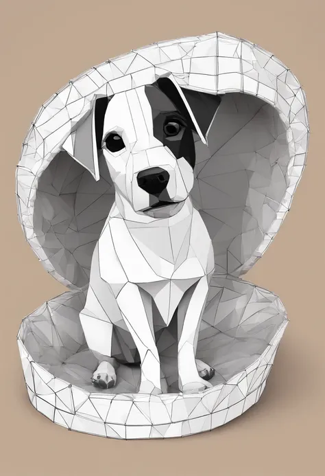 A jack russell terrier sitting in a taco shell