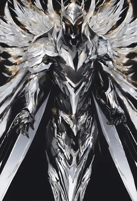 (Masterpiece, best quality), (clear focus, rich details), mighty greek god Hades dressed in black shining saint seiya version of futuristic advance battling god cloth, with wings and a beard, standing against the background of the underground world headqua...