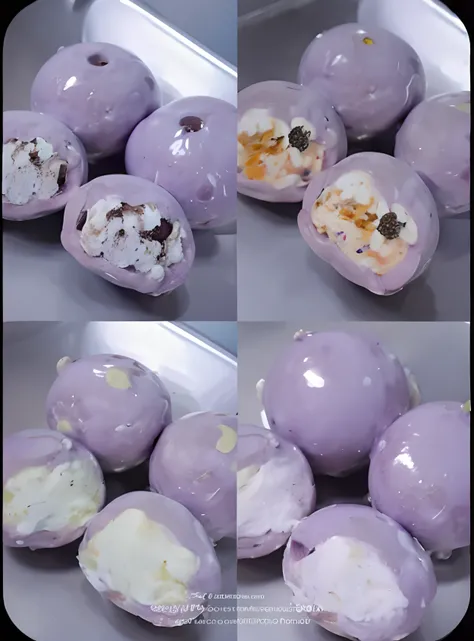 Close-up of a bunch of purple balls，Take a bite, pastel colorful mold, ❤🔥🍄🌪, momoshiki ōtsutsuki, some purple, kakejiku, Lush big breasts, delicacy, candy pastel, blobs, komono, material is!!! plum!!!, Moist