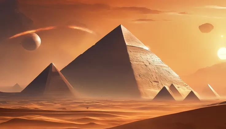 Egypt,Pyramids,Evening glow,sandstorm