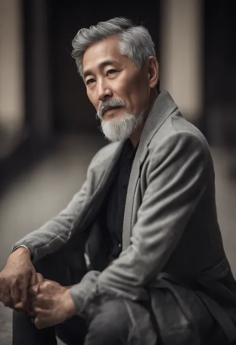 (hight resolution:1.5), (Raw photo:1.5), Realistic, detaileds, Detailed skin, Natural lighting, masutepiece, Super Detail, Best Quality, 8K, 4K, canon, 1080p Symmetrical, in 8K , 80-year-old Asian man, tall，Thin and thin, (80years old:1.1), (shaved hair:1....