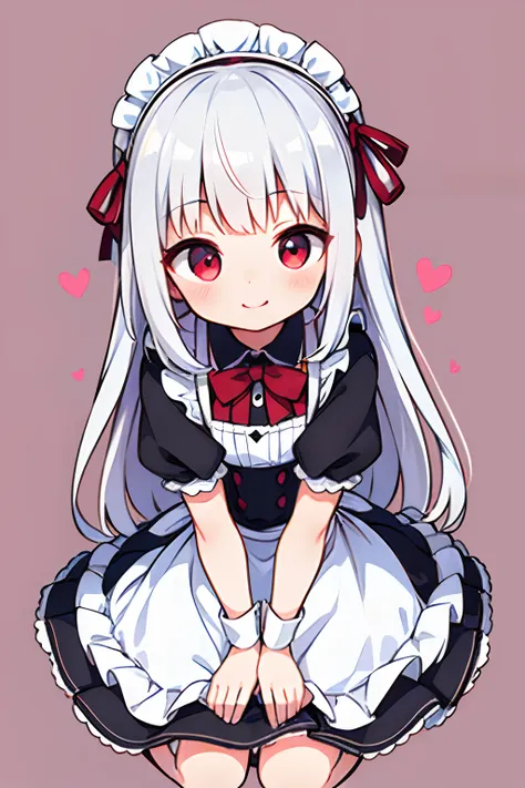 8k picture quality，silber hair,red-eyed girl,cute little ,long hair,heartwarming,a miniskirt,lolita,a smile,thumbnail styles，mai...